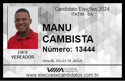 Candidato MANU CAMBISTA 2024 - ITATIM - Eleições