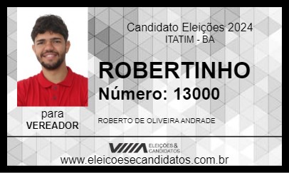 Candidato ROBERTINHO 2024 - ITATIM - Eleições