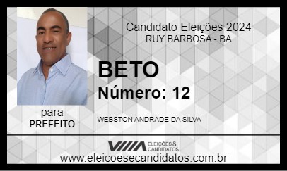 Candidato BETO 2024 - RUY BARBOSA - Eleições