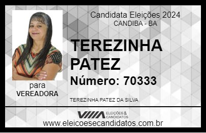 Candidato TEREZINHA PATEZ 2024 - CANDIBA - Eleições