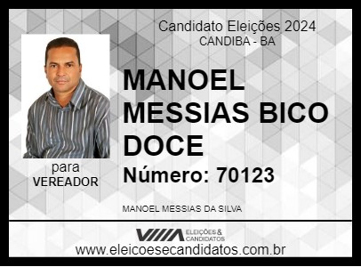 Candidato MANOEL MESSIAS BICO DOCE 2024 - CANDIBA - Eleições