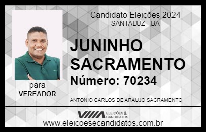 Candidato JUNINHO SACRAMENTO 2024 - SANTALUZ - Eleições