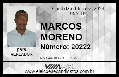 Candidato MARCOS MORENO 2024 - UNA - Eleições