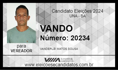 Candidato VANDO 2024 - UNA - Eleições