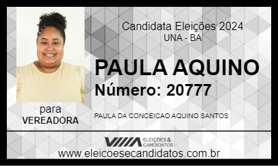 Candidato PAULA AQUINO 2024 - UNA - Eleições