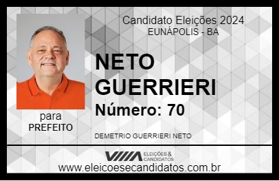 Candidato NETO GUERRIERI 2024 - EUNÁPOLIS - Eleições