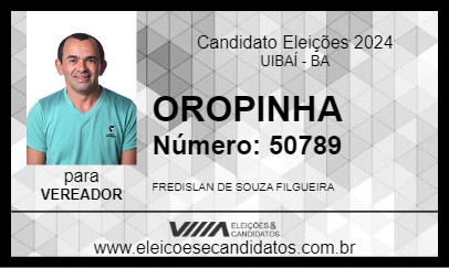 Candidato OROPINHA 2024 - UIBAÍ - Eleições