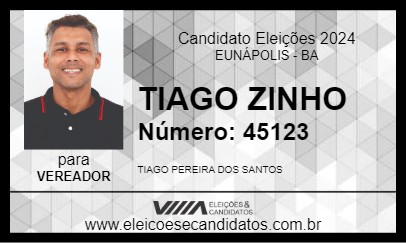 Candidato TIAGO ZINHO 2024 - EUNÁPOLIS - Eleições