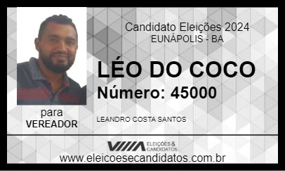 Candidato LÉO DO COCO 2024 - EUNÁPOLIS - Eleições