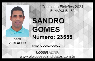 Candidato SANDRO GOMES 2024 - EUNÁPOLIS - Eleições