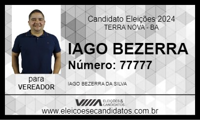 Candidato IAGO BEZERRA  2024 - TERRA NOVA - Eleições