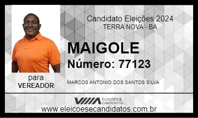 Candidato MAIGOLE 2024 - TERRA NOVA - Eleições