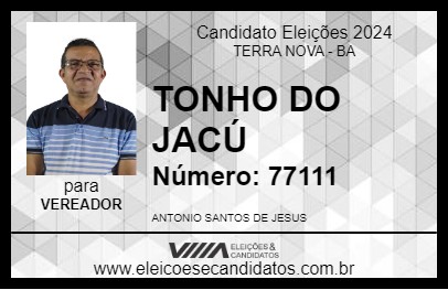 Candidato TONHO DO JACÚ 2024 - TERRA NOVA - Eleições