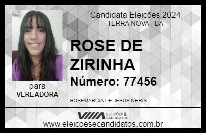 Candidato ROSE DE ZIRINHA 2024 - TERRA NOVA - Eleições