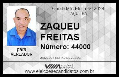 Candidato ZAQUEU FREITAS 2024 - IAÇU - Eleições