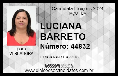 Candidato LUCIANA BARRETO 2024 - IAÇU - Eleições