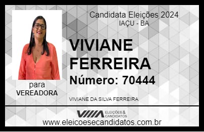 Candidato VIVIANE FERREIRA 2024 - IAÇU - Eleições