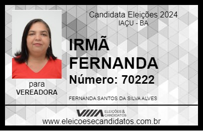 Candidato IRMÃ FERNANDA 2024 - IAÇU - Eleições