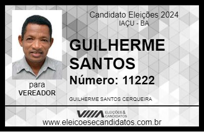 Candidato GUILHERME SANTOS 2024 - IAÇU - Eleições