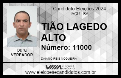 Candidato TIÃO LAGEDO ALTO 2024 - IAÇU - Eleições