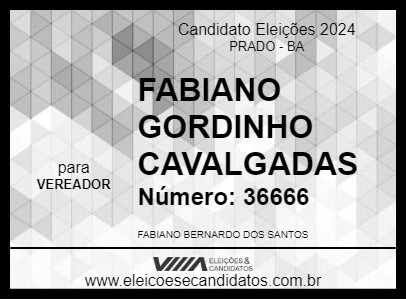 Candidato FABIANO GORDINHO CAVALGADAS 2024 - PRADO - Eleições