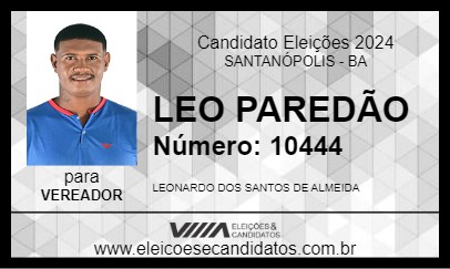 Candidato LEO PAREDÃO 2024 - SANTANÓPOLIS - Eleições