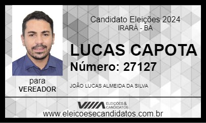 Candidato LUCAS CAPOTA 2024 - IRARÁ - Eleições