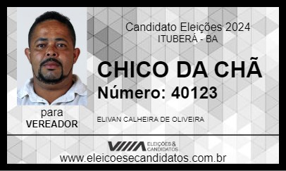 Candidato CHICO DA CHÃ 2024 - ITUBERÁ - Eleições