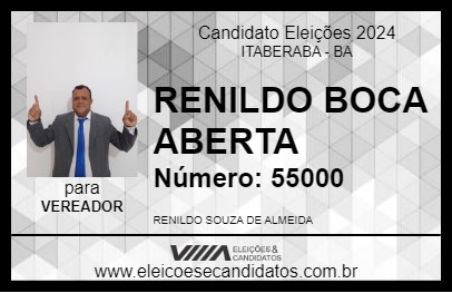 Candidato RENILDO BOCA ABERTA 2024 - ITABERABA - Eleições