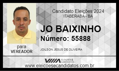 Candidato JO BAIXINHO 2024 - ITABERABA - Eleições