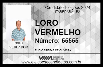 Candidato LORO VERMELHO 2024 - ITABERABA - Eleições