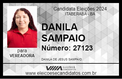 Candidato DANILA SAMPAIO 2024 - ITABERABA - Eleições