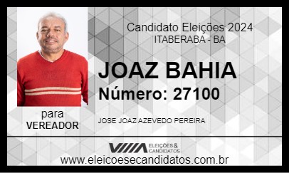 Candidato JOAZ BAHIA 2024 - ITABERABA - Eleições