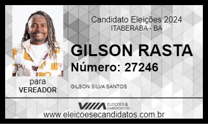 Candidato GILSON RASTA 2024 - ITABERABA - Eleições