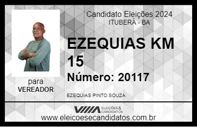 Candidato EZEQUIAS KM 15 2024 - ITUBERÁ - Eleições