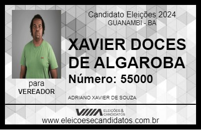 Candidato XAVIER DOCES DE ALGAROBA 2024 - GUANAMBI - Eleições