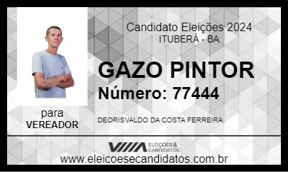 Candidato GAZO PINTOR 2024 - ITUBERÁ - Eleições