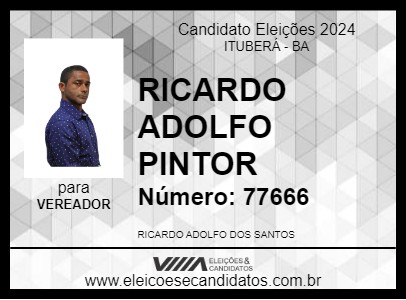 Candidato RICARDO ADOLFO PINTOR 2024 - ITUBERÁ - Eleições