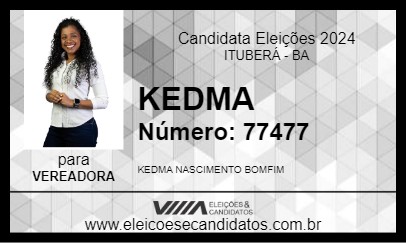 Candidato KEDMA 2024 - ITUBERÁ - Eleições