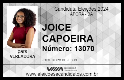 Candidato JOICE CAPOEIRA 2024 - APORÁ - Eleições