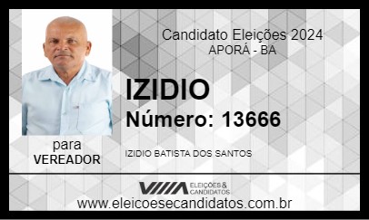 Candidato IZIDIO 2024 - APORÁ - Eleições