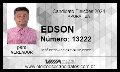 Candidato EDSON 2024 - APORÁ - Eleições