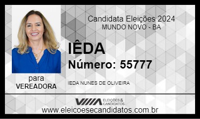 Candidato IÊDA 2024 - MUNDO NOVO - Eleições