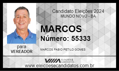 Candidato MARCOS 2024 - MUNDO NOVO - Eleições