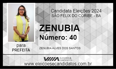 Candidato ZENUBIA 2024 - SÃO FÉLIX DO CORIBE - Eleições