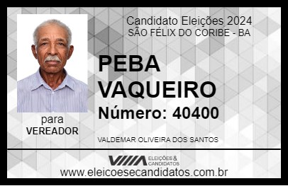 Candidato PEBA VAQUEIRO 2024 - SÃO FÉLIX DO CORIBE - Eleições