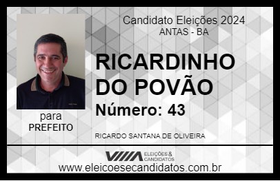 Candidato RICARDINHO DO POVÃO 2024 - ANTAS - Eleições