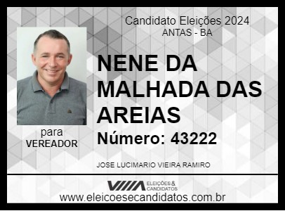 Candidato NENE DA MALHADA DAS AREIAS 2024 - ANTAS - Eleições