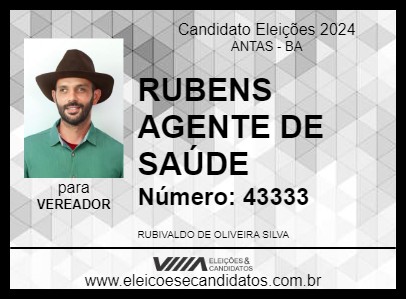 Candidato RUBENS AGENTE DE SAÚDE 2024 - ANTAS - Eleições