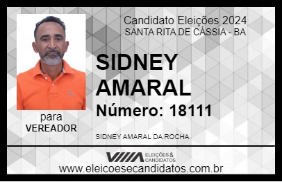 Candidato SIDNEY AMARAL 2024 - SANTA RITA DE CÁSSIA - Eleições